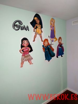 pintura mural princesas disney bebes